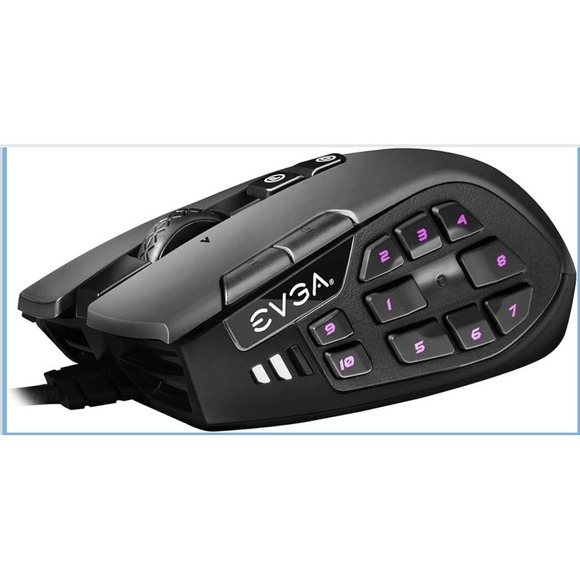 EVGA X15 MMO Gaming Mouse Wired Black 16000 DPI 8K RGB Programmable Side Keys - Picture 1 of 9